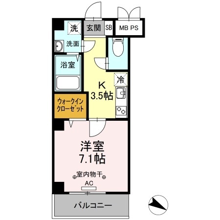 郡山市大槻町のマンションの間取り