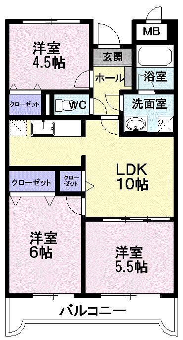 アビタシオンＩ・Ｓ・Ｙの間取り