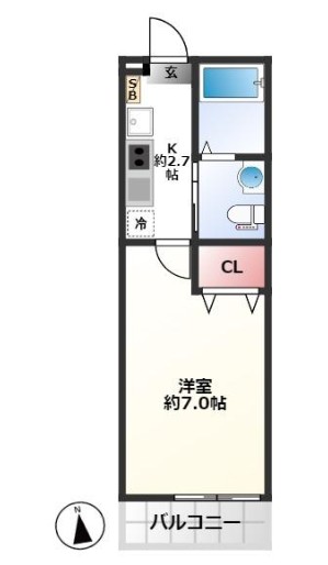 【市川市湊のアパートの間取り】