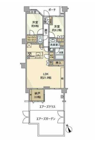 世田谷区船橋のマンションの間取り