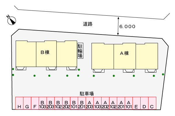 【エクセル谷川Ｂの駐車場】