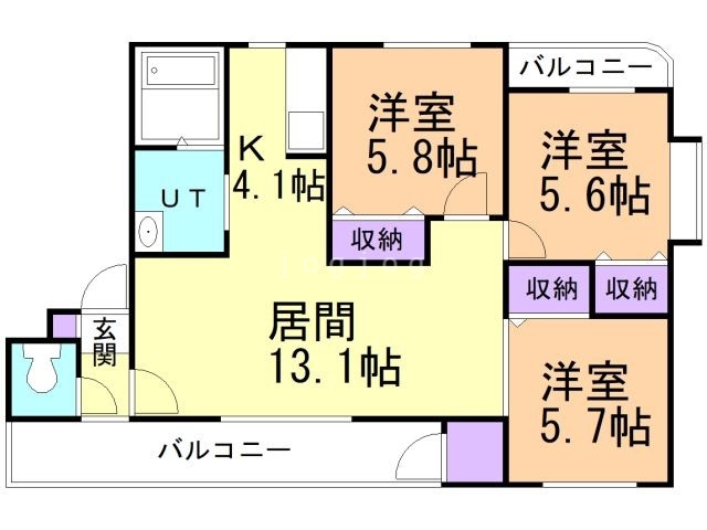 プラージュ福住の間取り