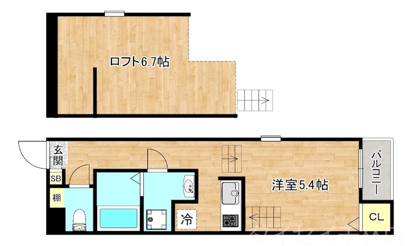 【大阪市旭区大宮のアパートの間取り】