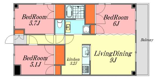 廿日市市地御前のマンションの間取り