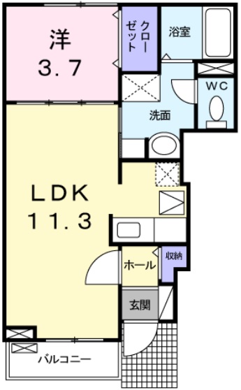 小松島市日開野町のアパートの間取り