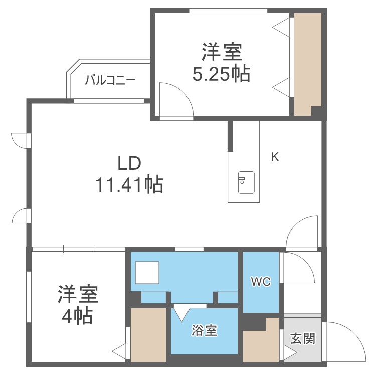 インフィニティ新道東の間取り