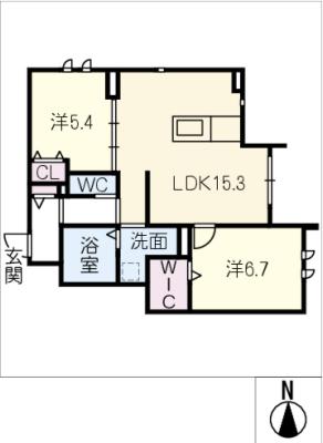 【Ｆｌｏｒａｓｉｏｎ志賀本通の間取り】