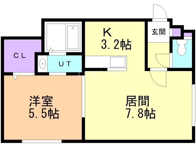 札幌市厚別区大谷地東のマンションの間取り