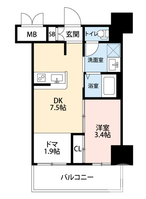 堺市堺区三宝町のマンションの間取り