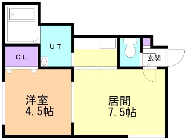 札幌市北区麻生町のアパートの間取り