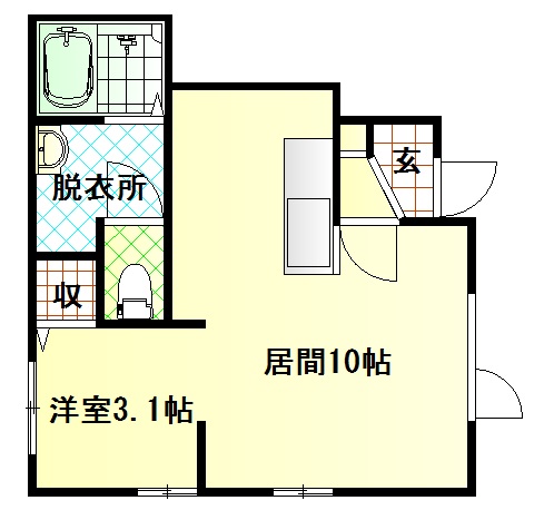 【旭川市旭町一条のアパートの間取り】