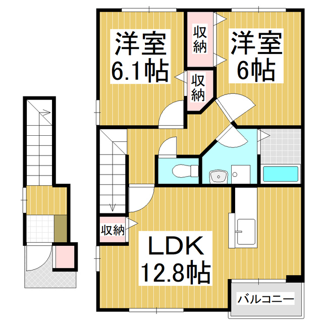 北安曇郡松川村のアパートの間取り