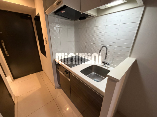 キッチン　コンロも２口付キッチン台にコンセント２口