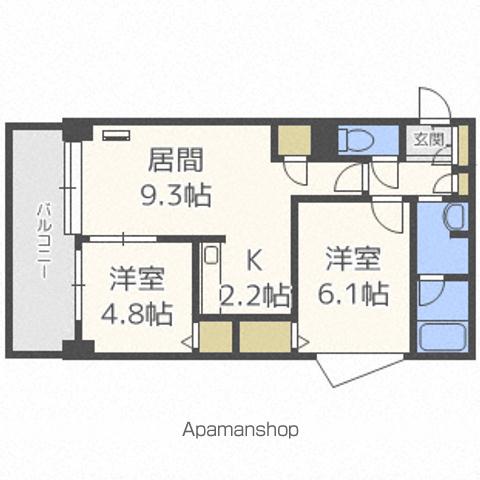 ＪＲ函館本線 札幌駅 徒歩9分 15階建 築20年の間取り写真