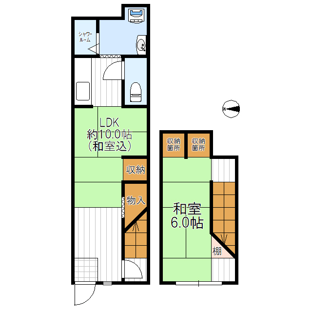 地下鉄堺筋線 天下茶屋駅 徒歩4分 2階建 築52年の間取り写真