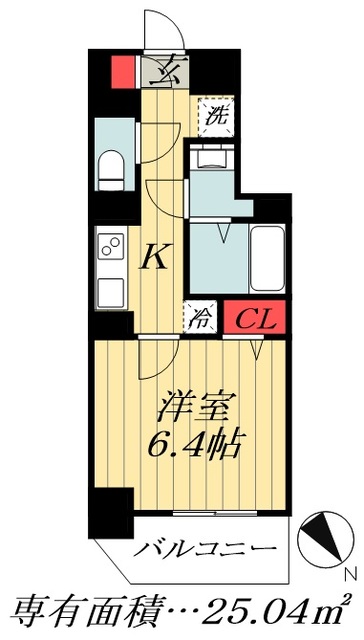 ＪＲ総武線 市川駅 徒歩6分 6階建 築5年の間取り写真