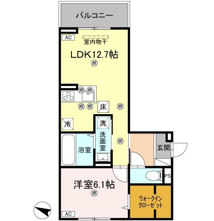 ＪＲ高徳線 佐古駅 徒歩18分 3階建 築1年の間取り写真