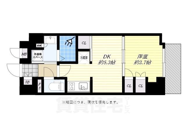 ＪＲ東西線 北新地駅 徒歩3分 13階建 築2年の間取り写真