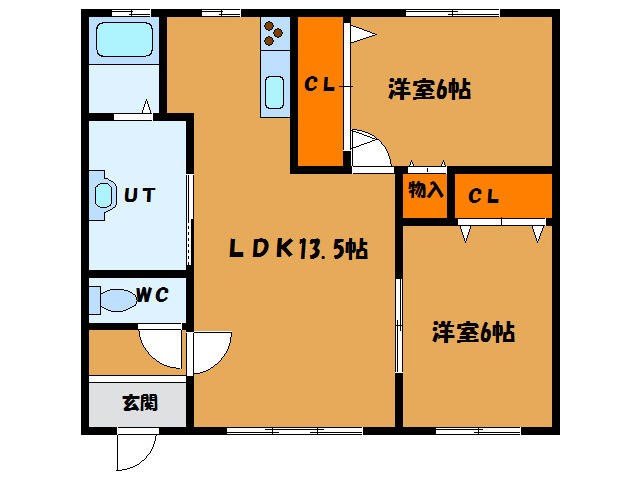 函館市戸倉町のアパートの間取り