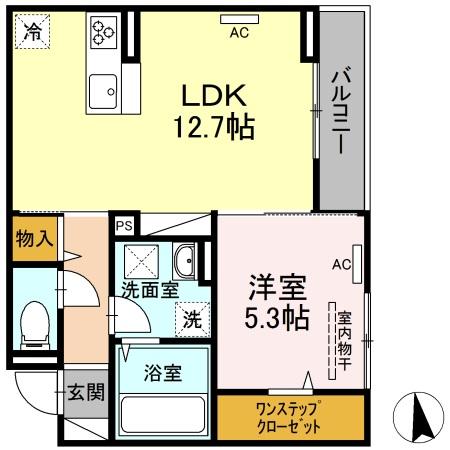 福山市新市町大字新市のアパートの間取り