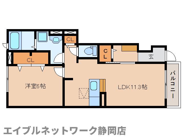 静岡県静岡市葵区北３（アパート）の賃貸物件の間取り