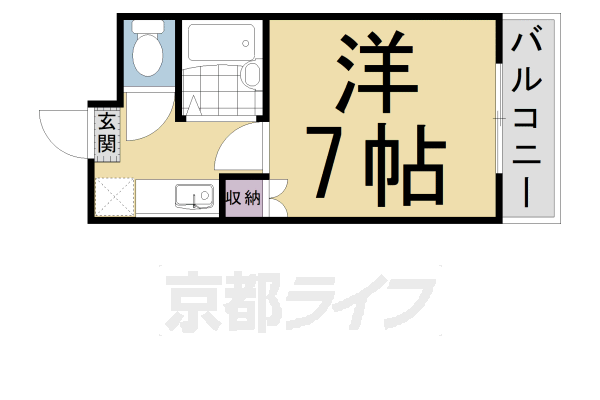 京都市中京区西ノ京銅駝町のマンションの間取り