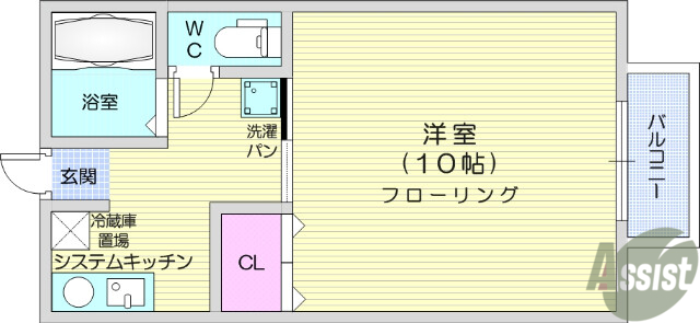 仙台市青葉区愛子中央のアパートの間取り