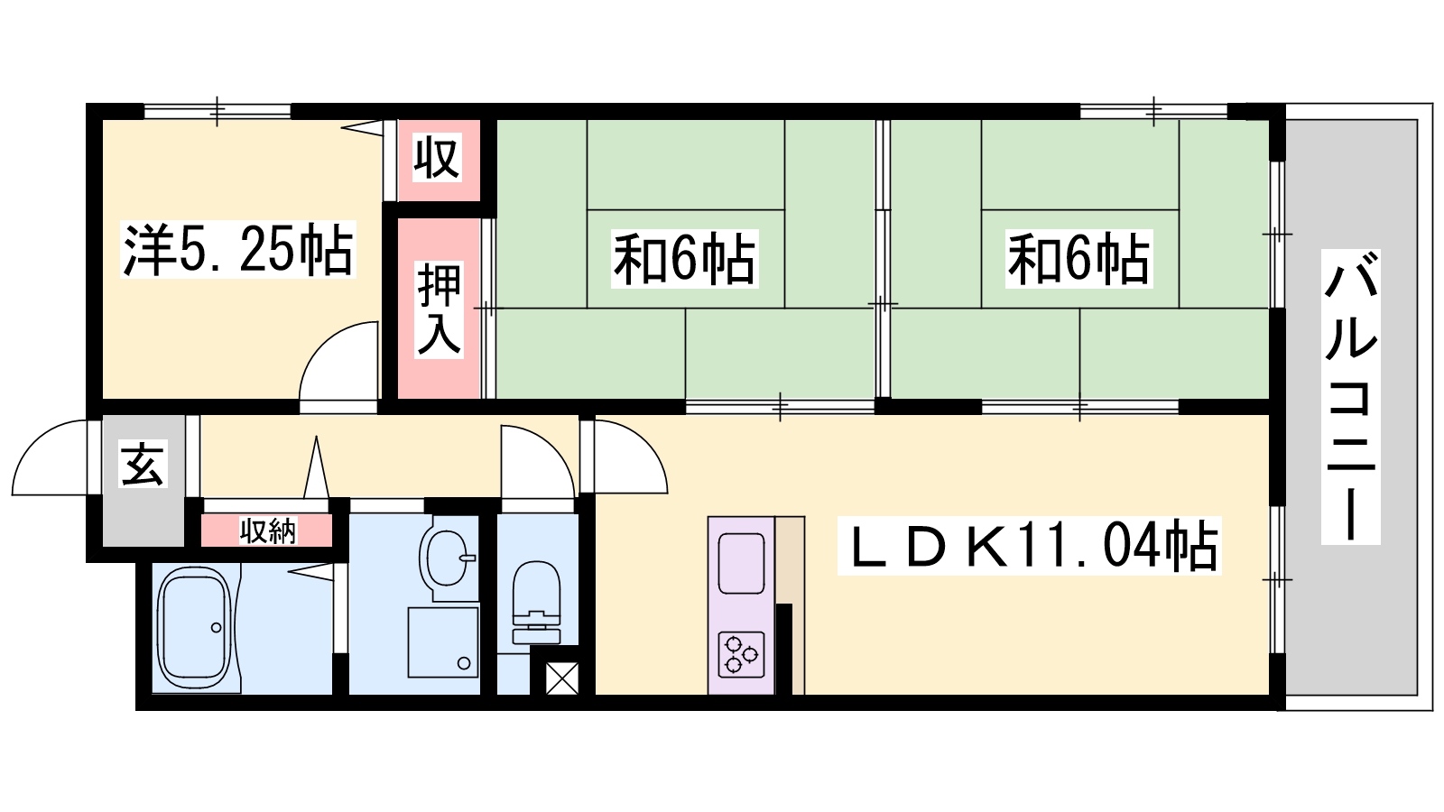 加古川市別府町石町のマンションの間取り