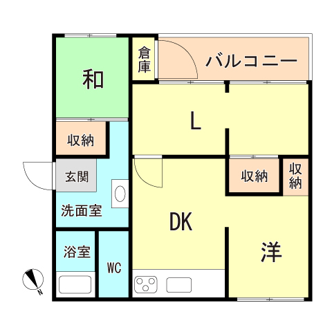 渦ヶ森コーポ１５号棟の間取り