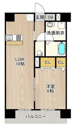 神戸市中央区生田町のマンションの間取り