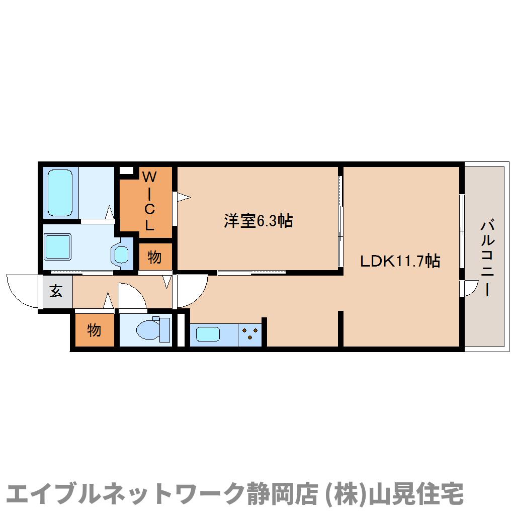 静岡市葵区北安東のアパートの間取り