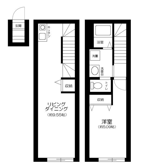 調布市飛田給のアパートの間取り