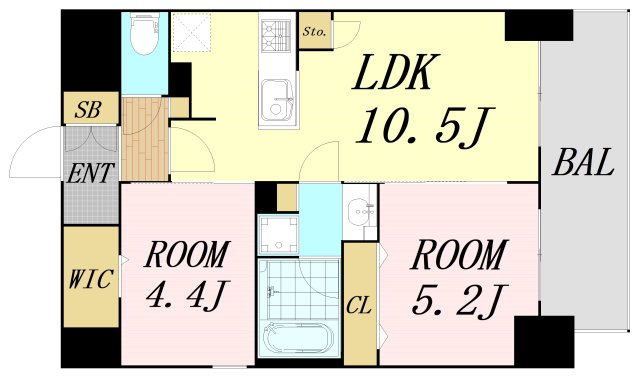 【大阪市北区堂山町のマンションの間取り】