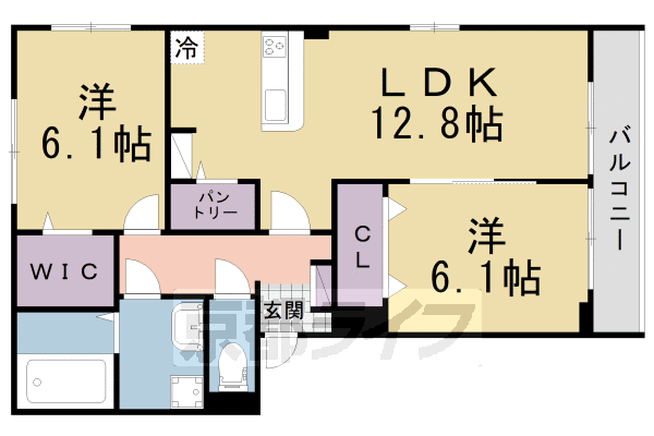 枚方市大峰元町のアパートの間取り