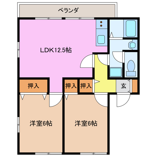 レトア新西方A-3の間取り