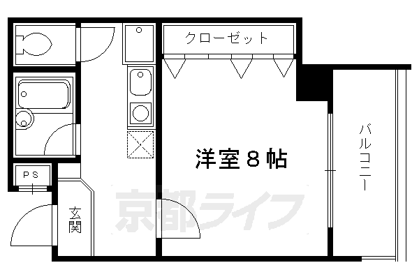 【京都市中京区壬生賀陽御所町のマンションの間取り】