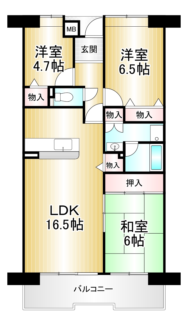 酉島リバーサイドヒルなぎさ街の間取り