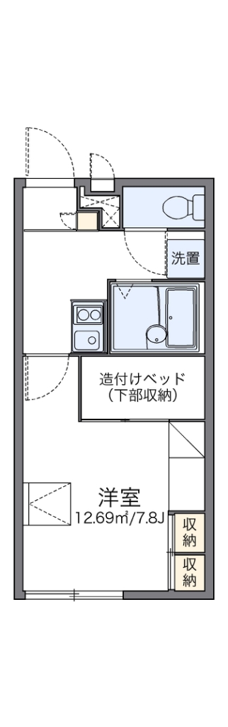 レオパレスボムール伊良林IIの間取り