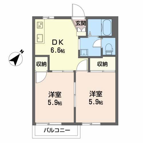 田方郡函南町桑原のアパートの間取り