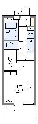 【レオパレスウイング元城Ｂの間取り】