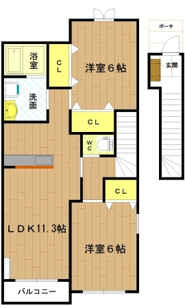 伊勢市大湊町のアパートの間取り