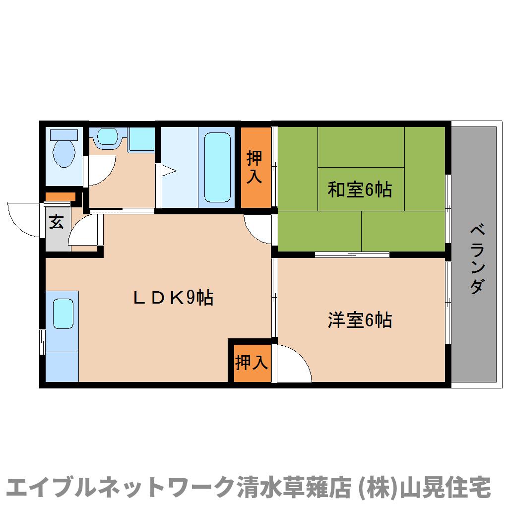 静岡市葵区瀬名のマンションの間取り