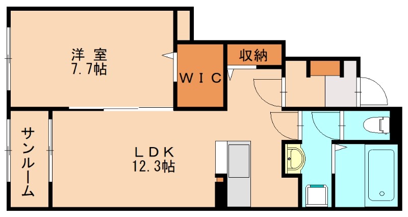 福津市津屋崎のアパートの間取り