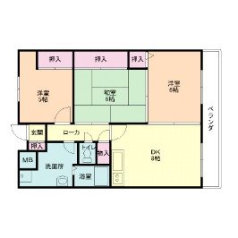 大阪市生野区巽南のマンションの間取り