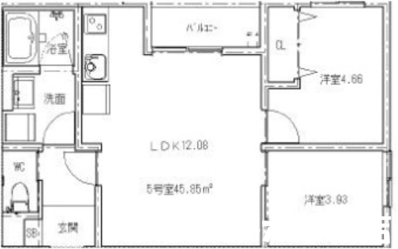 福岡市早良区野芥のアパートの間取り