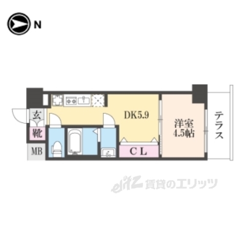 エステムコート京都梅小路公園の間取り