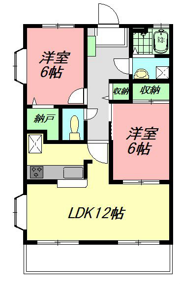 平塚市中原のマンションの間取り