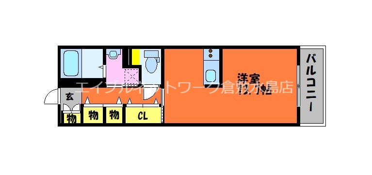 倉敷市玉島長尾のマンションの間取り