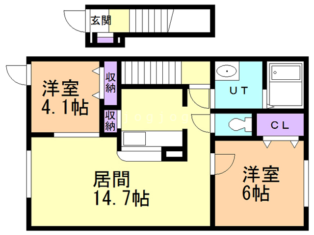 石狩市花川南十条のアパートの間取り