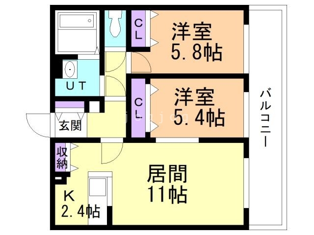 札幌市南区真駒内本町のマンションの間取り